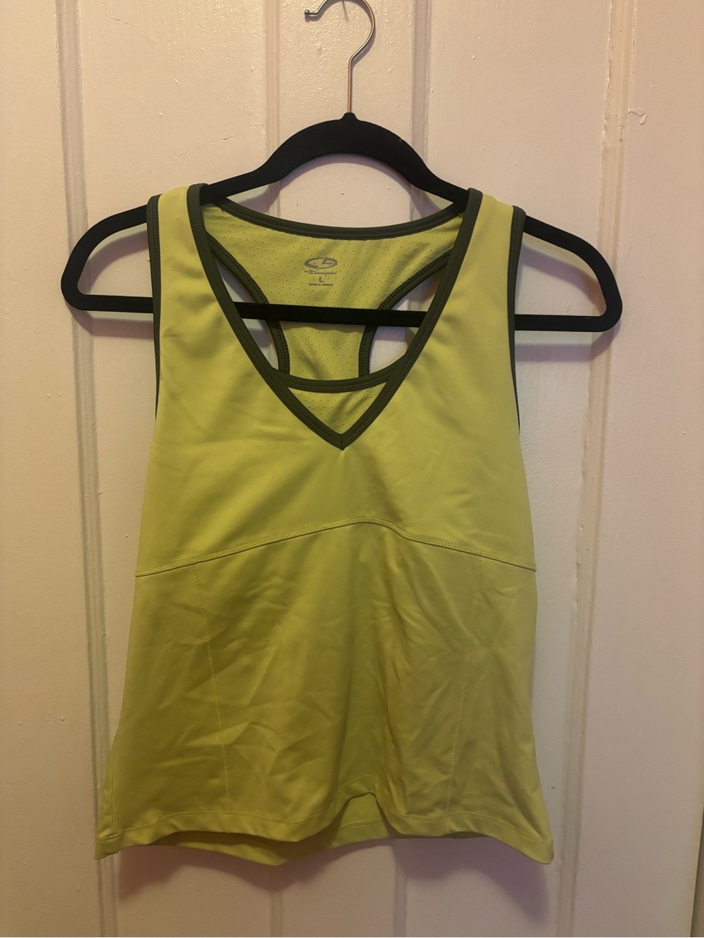 Champion Womans Lime Green Active Tank with built in br